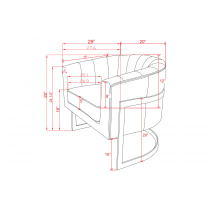 Pasargad - Vicenza Collection Barrel Leather Chair