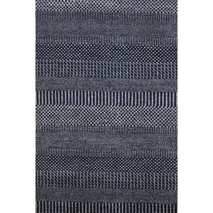 Pasargad Transitiona Collection Hand-Kontted Silk and Wool Area Rug (GRASS-NVY 4X6) - 49'' x 75''