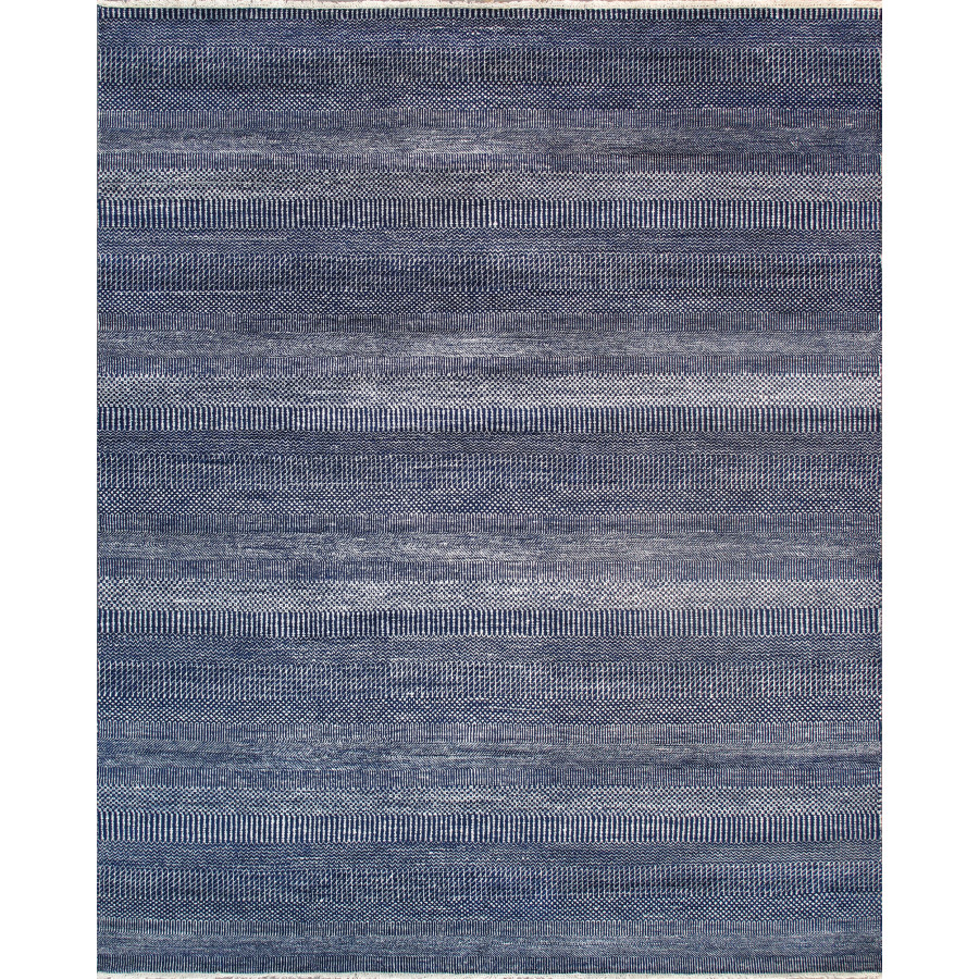 Pasargad Transitiona Collection Fine Bamboo Silk/Wool Area Rug - Navy, 70" x 114" (GRASS-NVY 6x10)