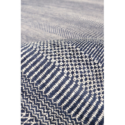 Pasargad Transitiona Collection Fine Bamboo Silk/Wool Area Rug - Navy, 70" x 114" (GRASS-NVY 6x10)