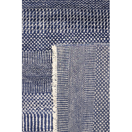 Pasargad Transitiona Collection Fine Bamboo Silk/Wool Area Rug - Navy, 70" x 114" (GRASS-NVY 6x10)