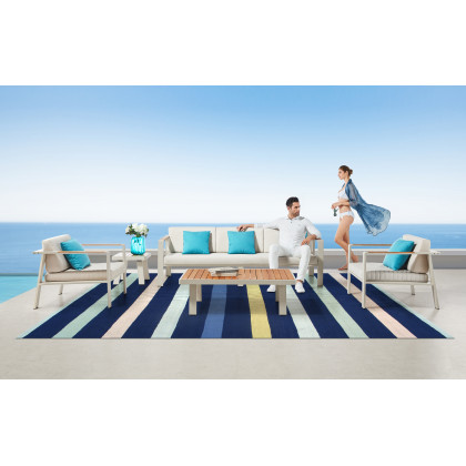 Pasargad Hampton Collection Flat Weave Polypropylene Area Rug - Blue/Multi, 48" x 72" (hmpt-02 4x6)