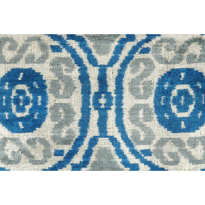 Pasargad - Ikat Velvet Pillow Blue Color