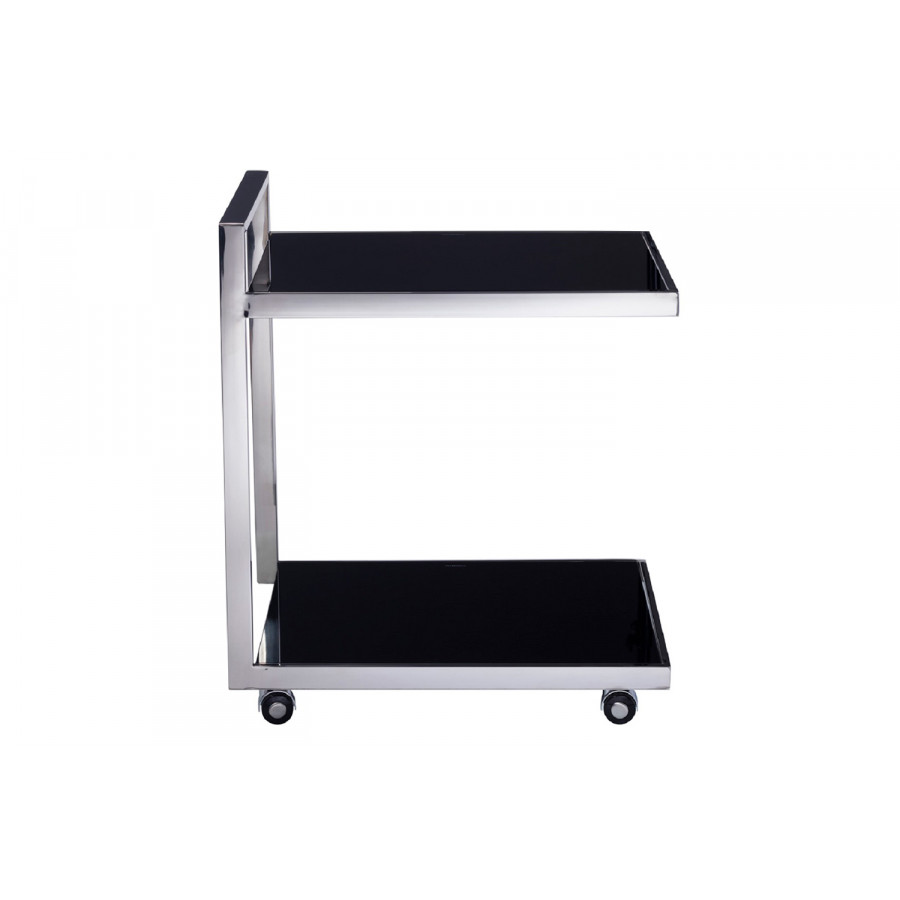 Pasargad - Luxe Collection Glass and Steel Serving Table