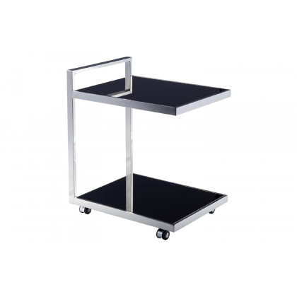 Pasargad - Luxe Collection Glass and Steel Serving Table