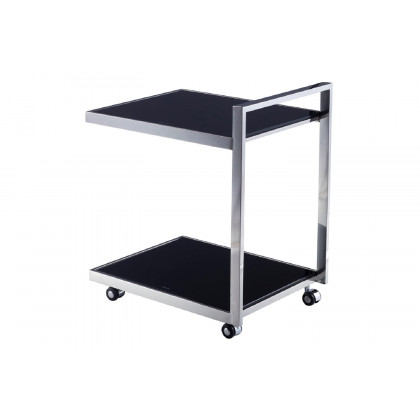 Pasargad - Luxe Collection Glass and Steel Serving Table