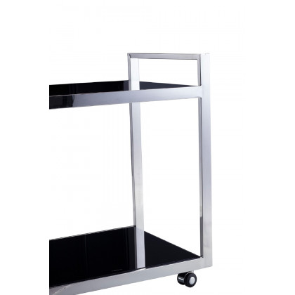 Pasargad - Luxe Collection Glass and Steel Serving Table