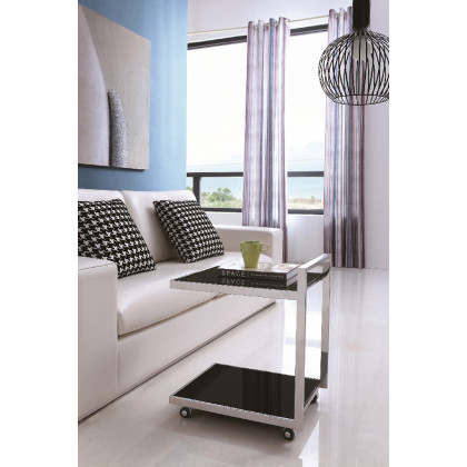 Pasargad - Luxe Collection Glass and Steel Serving Table