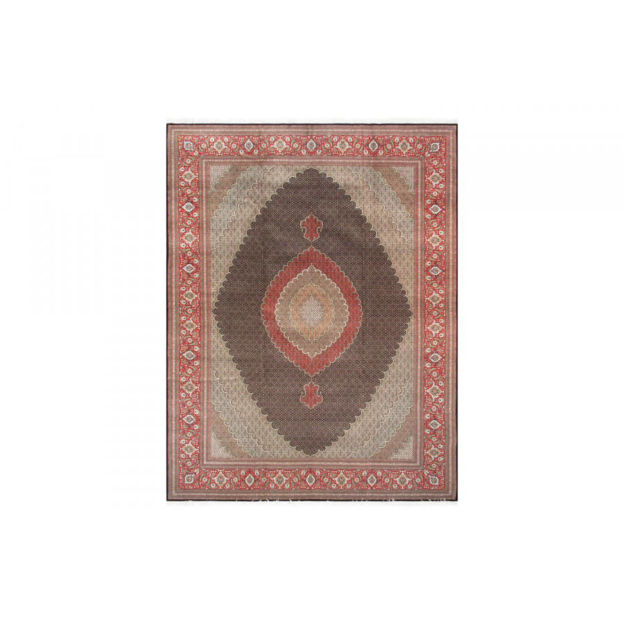 Pasargad Tabriz Collection Hand-Knotted Silk and Wool Area Rug (MAHI 10X13) - 119'' x 159''