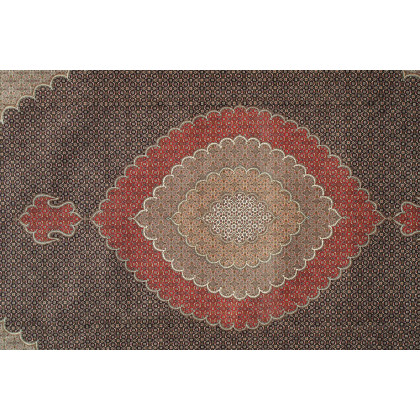 Pasargad Tabriz Collection Hand-Knotted Silk and Wool Area Rug (MAHI 10X13) - 119'' x 159''