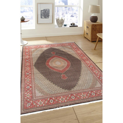 Pasargad Tabriz Collection Hand-Knotted Silk and Wool Area Rug (MAHI 10X13) - 119'' x 159''