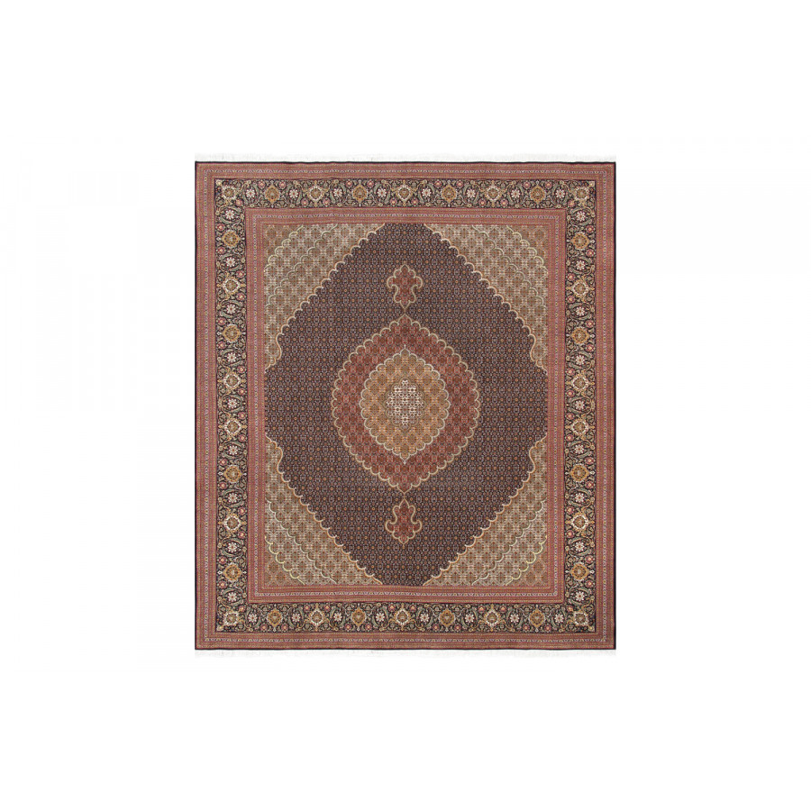 Pasargad Tabriz Collection Hand-Knotted Silk and Wool Area Rug (MAHI 8X10) - 99'' x 118''