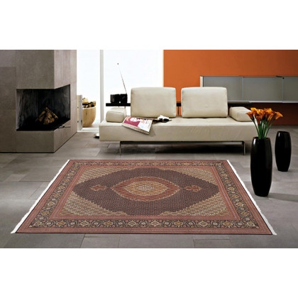 Pasargad Tabriz Collection Hand-Knotted Silk and Wool Area Rug (MAHI 8X10) - 99'' x 118''