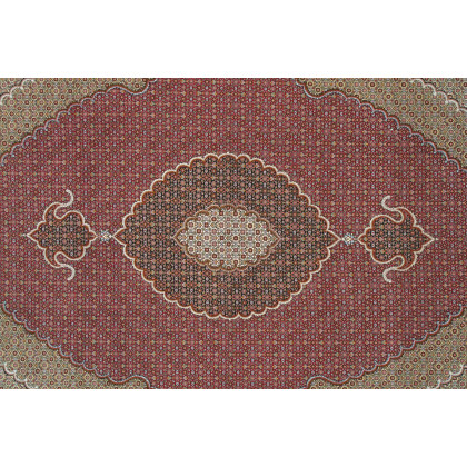 Pasargad Tabriz Collection Hand-Knotted Silk and Wool Area Rug (MAHI RED 7X10) - 79'' x 117''