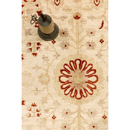 Pasargad Nomad Art Collection Hand-Knotted Lamb's Wool Area Rug (P-20 IVORY 9X12) - 111'' x 146''