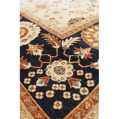 Pasargad Melody Collection Hand-Knotted Lamb's Wool Area Rug - Ivory/Navy, 144" x 212" (P-42 12X18)