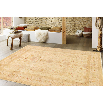 Pasargad Bakhshayesh Collection Hand-Knotted Lamb's Wool Area Rug (P-42 IVORY 9X12) - 109'' x 144''
