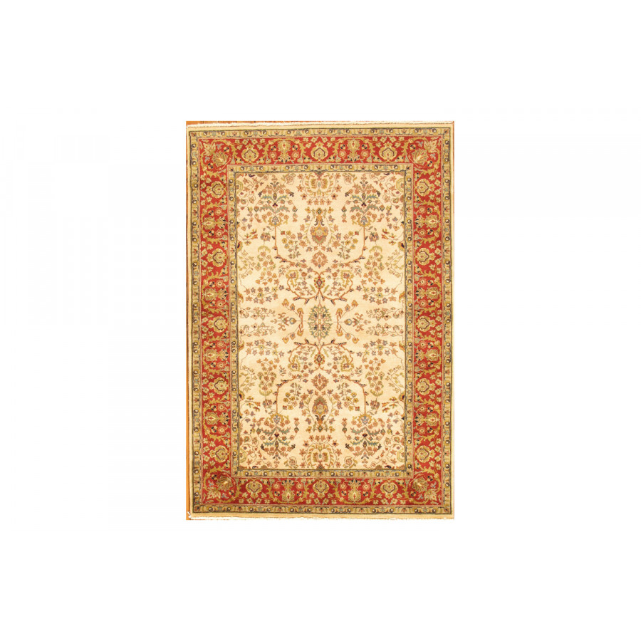 Pasargad Sarouk Collection Hand-Knotted Lamb's Wool Area Rug (P-425 RUST 4X6) - 49'' x 71''