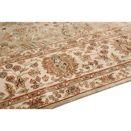 Pasargad Tabriz Collection Hand-Knotted Lamb's Wool Area Rug (P-501 S.GREEN 9X12) - 106'' x 143''