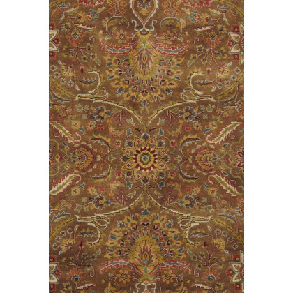 Pasargad Tabriz Collection Hand-Knotted Lamb's Wool Area Rug (P-701 M.BROWN 9X12) - 108'' x 143''
