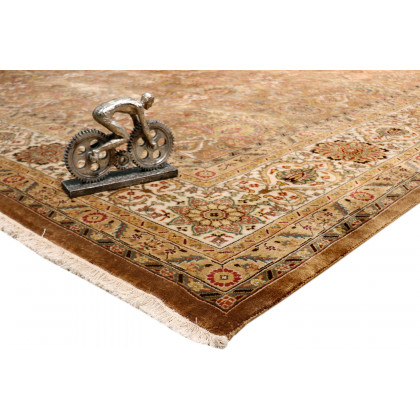 Pasargad Tabriz Collection Hand-Knotted Lamb's Wool Area Rug (P-701 M.BROWN 9X12) - 108'' x 143''