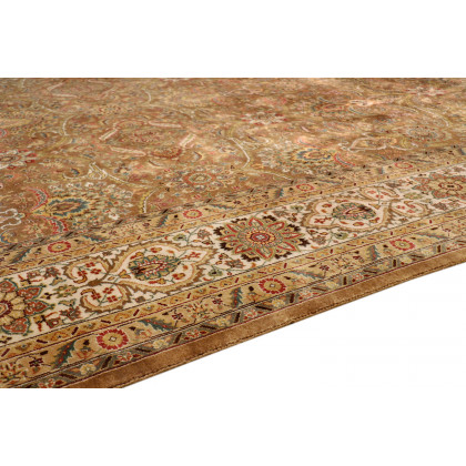 Pasargad Tabriz Collection Hand-Knotted Lamb's Wool Area Rug (P-701 M.BROWN 9X12) - 108'' x 143''