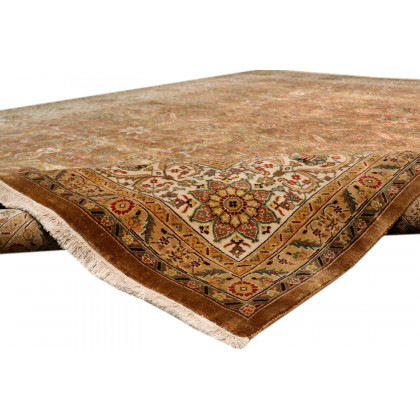 Pasargad Tabriz Collection Hand-Knotted Lamb's Wool Area Rug (P-701 M.BROWN 9X12) - 108'' x 143''