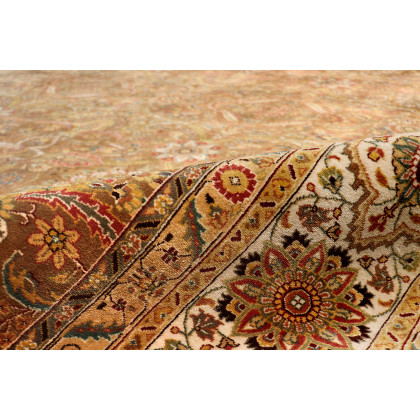 Pasargad Tabriz Collection Hand-Knotted Lamb's Wool Area Rug (P-701 M.BROWN 9X12) - 108'' x 143''