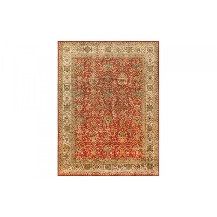 Pasargad Tabriz Collection Hand-Knotted Lamb's Wool Area Rug (P-701 RUST 9X12) - 107'' x 143''