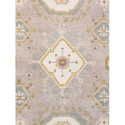 Pasargad Khotan Collection Hand-Knotted Wool Area Rug - Camel, 97" x 120" (PA-26 8x10)
