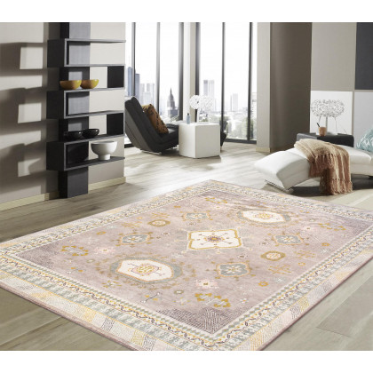 Pasargad Khotan Collection Hand-Knotted Wool Area Rug - Camel, 97" x 120" (PA-26 8x10)