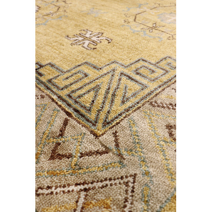 Pasargad - Khotan Collection Hand-Knotted Wool Area Rug in Gold, 107" x 146" (PA-28B 9x12)