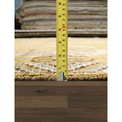 Pasargad - Khotan Collection Hand-Knotted Wool Area Rug in Gold, 107" x 146" (PA-28B 9x12)