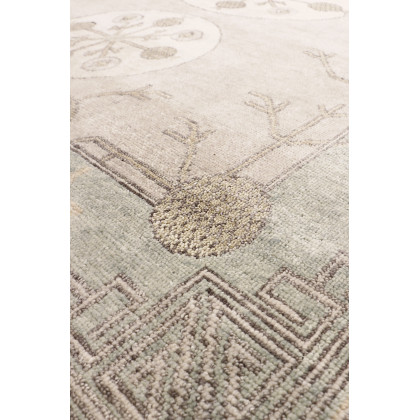 Pasargad - Khotan Collection Hand-Knotted Wool Area Rug in Ivory/L. Green, 98" x 122" (PA-31A 8x10)