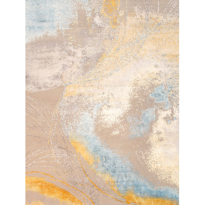 Pasargad - Modern Collection Hand-Knotted Silk/Wool Area Rug in Beige/Gray, 113" x 149" (PA-9 9x12)