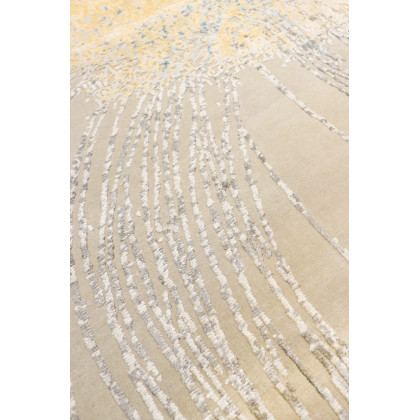Pasargad - Modern Collection Hand-Knotted Silk/Wool Area Rug in Beige/Gray, 113" x 149" (PA-9 9x12)