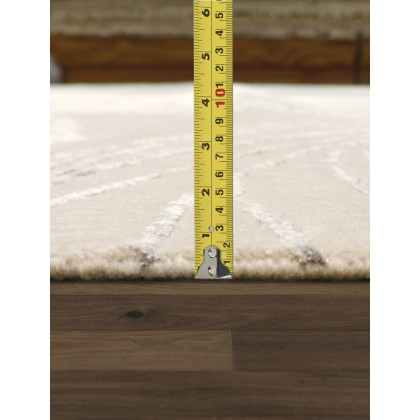 Pasargad - Modern Collection Hand-Knotted Silk/Wool Area Rug in Beige/Gray, 113" x 149" (PA-9 9x12)