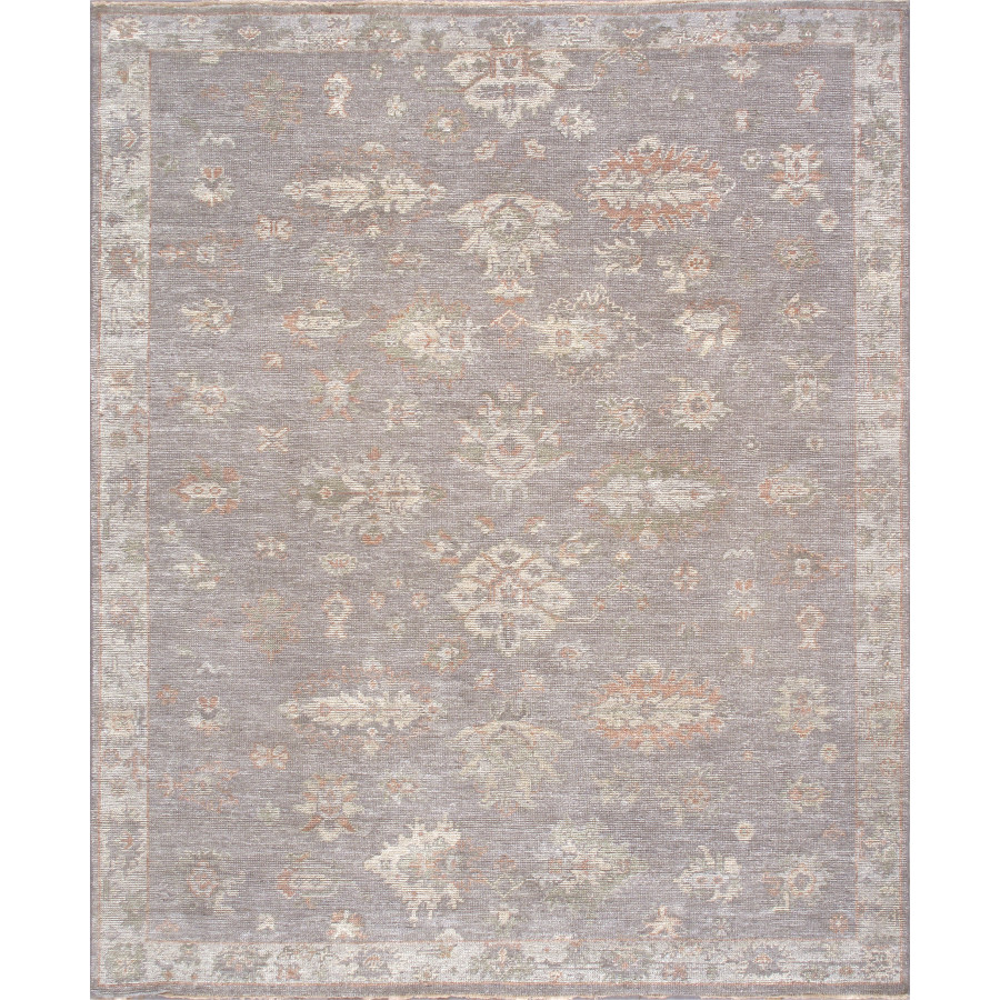 Pasargad - Oushak Collection Hand-Knotted Wool Area Rug in Gray/L. Gray, 97" x 117" (paj-433 8x10)