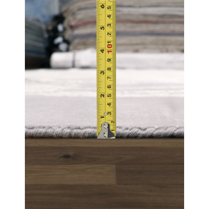 Pasargad - Modern Collection Hand-Knotted Silk/Wool Area Rug in Ivory/Gray, 119" x 173" (pas-07 10x14)