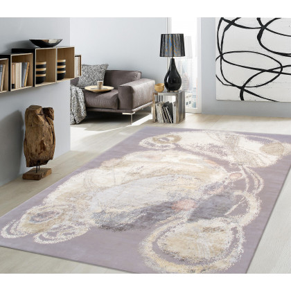 Pasargad - Modern Collection Hand-Knotted Silk/Wool Area Rug in Ivory/Gray, 119" x 173" (pas-07 10x14)