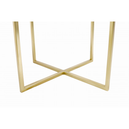 Pasargad - Perama Marble and Stainless Steel Side Table