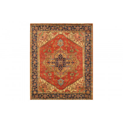 Pasargad - Serapi Collection Hand-Knotted Rust/Navy Wool Area Rug PB-10B