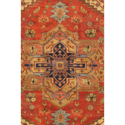 Pasargad - Serapi Collection Hand-Knotted Rust/Navy Wool Area Rug PB-10B
