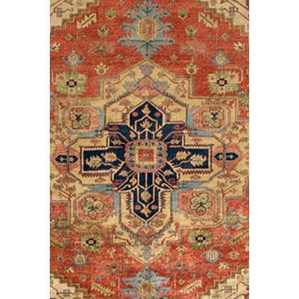 Pasargad Serapi Collection Hand-Knotted Rust/Ivory Wool Area Rug (PB-10B IVO 10X10) - 119'' x 120''