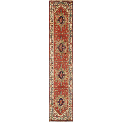 Pasargad - Serapi Collection Hand-Knotted Rust/Navy Wool Area Rug PB-10B