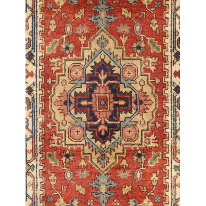 Pasargad Serapi Collection Hand-Knotted Wool Area Rug - Rust/Ivory, 32" x 122" (PB-10B IVO 3x10)