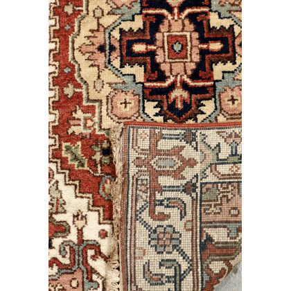 Pasargad Serapi Collection Hand-Knotted Wool Area Rug - Rust/Ivory, 32" x 122" (PB-10B IVO 3x10)