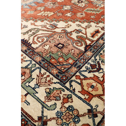 Pasargad Serapi Collection Hand-Knotted Wool Area Rug - Rust/Ivory, 95" x 97" (PB-10B IVO 8x8)