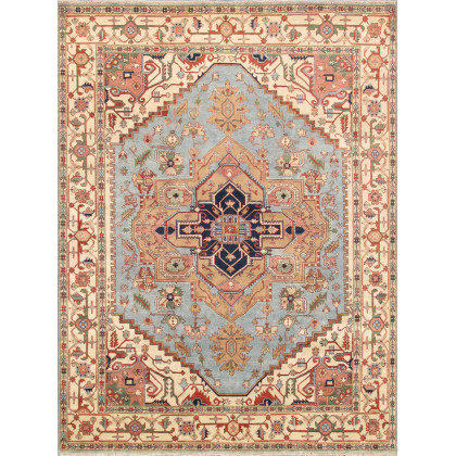 Pasargad - Serapi Collection Hand-Knotted Wool L.Blue Area Rug PB-10BLB