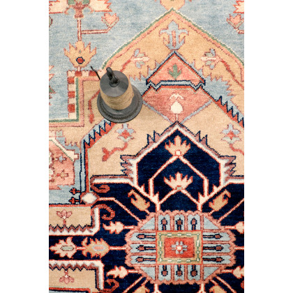 Pasargad Serapi Collection Hand-Knotted Wool L.Blue Area Rug (PB-10BLB 8X10) - 96'' x 119''